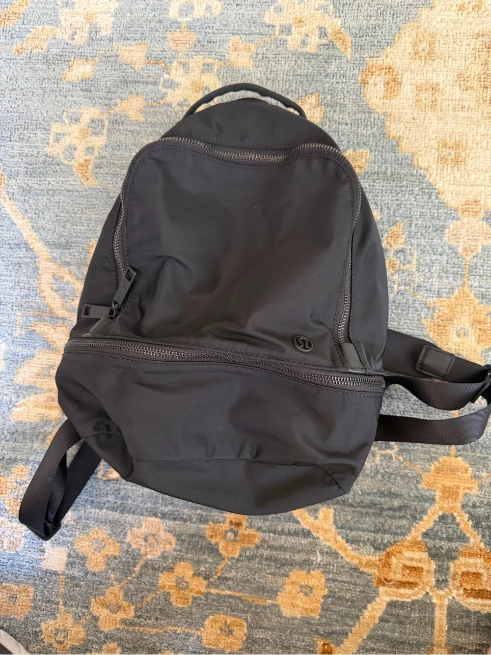 lululemon Black Compact Backpack with shoe compartment
